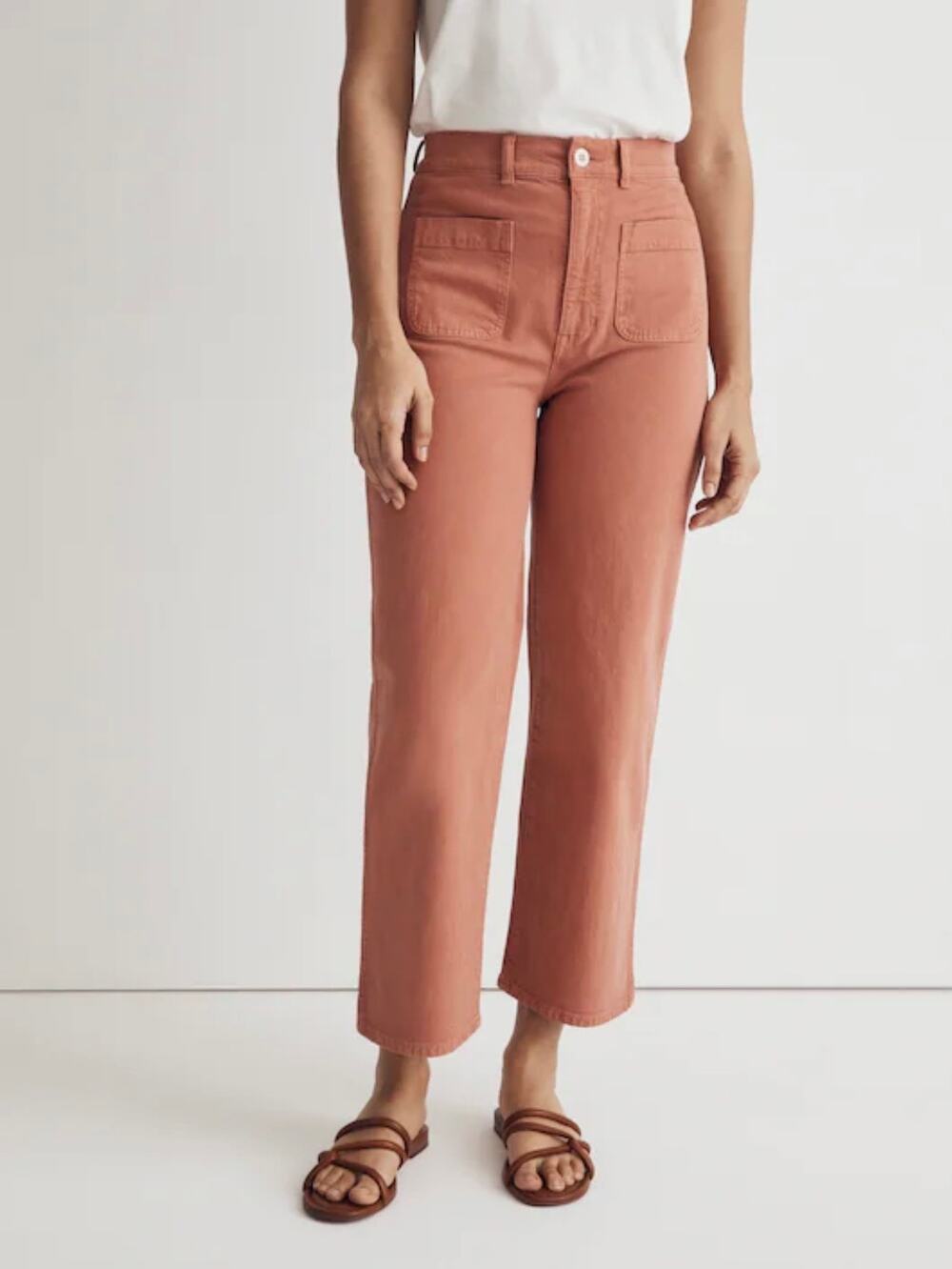 Madewell Women's Dried Rose Emmett 2.0 Wide Leg Crop Pants Size 25